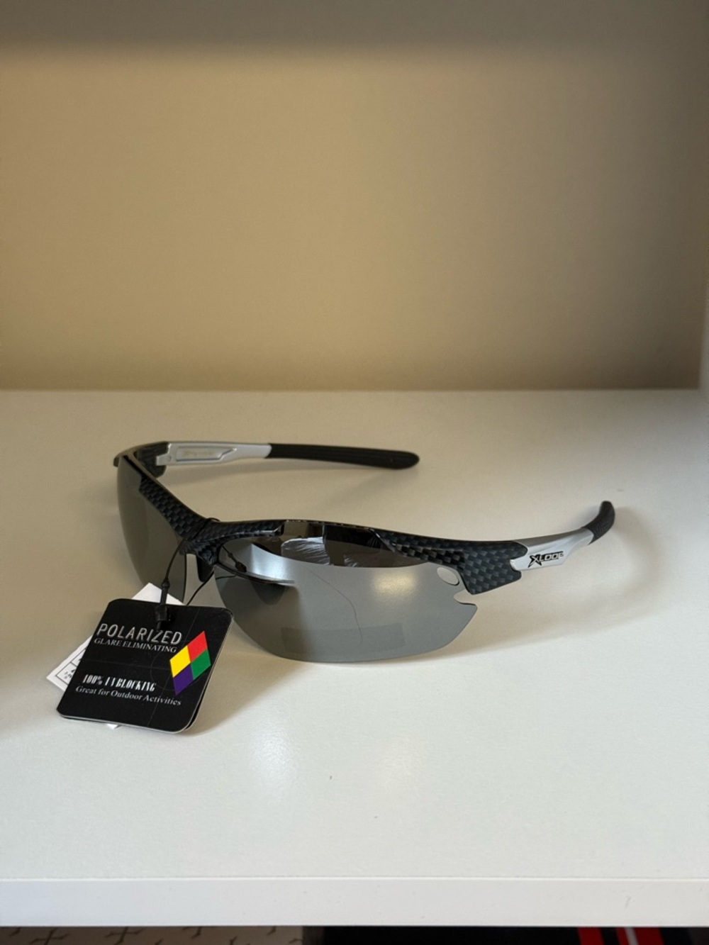 Sport Polarized Men's Sunglasses - Black/Silver